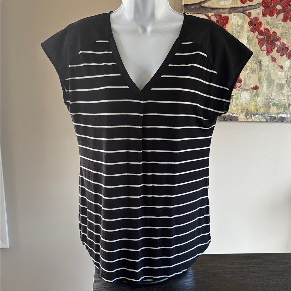 Adrienne Vittadini striped short sleeve shirt